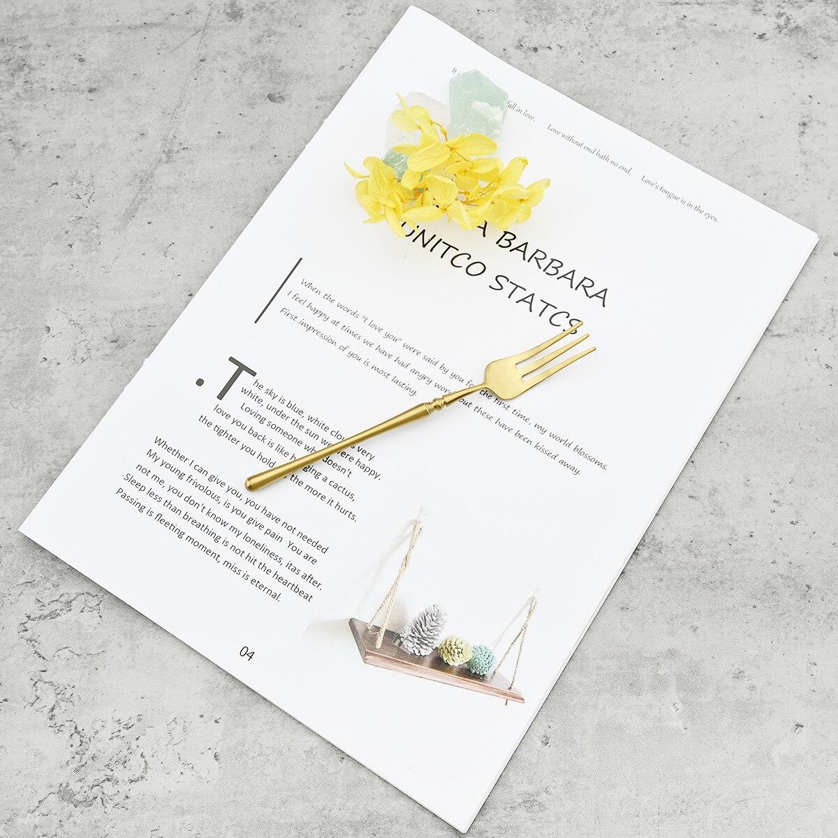 

Золото, 1 шт., винтажный нож, вилка, чайная ложка, набор столовой посуды, набор столовых приборов из нержавеющей стали 304, роскошная матовая золотая посуда, кухонное серебро Patry cake fork золотой