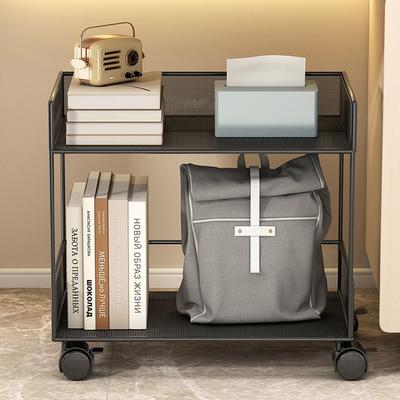Bureau Rangement Sous Bureau à Roulettes pour Dossiers Outil d'Organisation Double Couche Chariot Armoire de Rangement pour Livres Étagère Simple