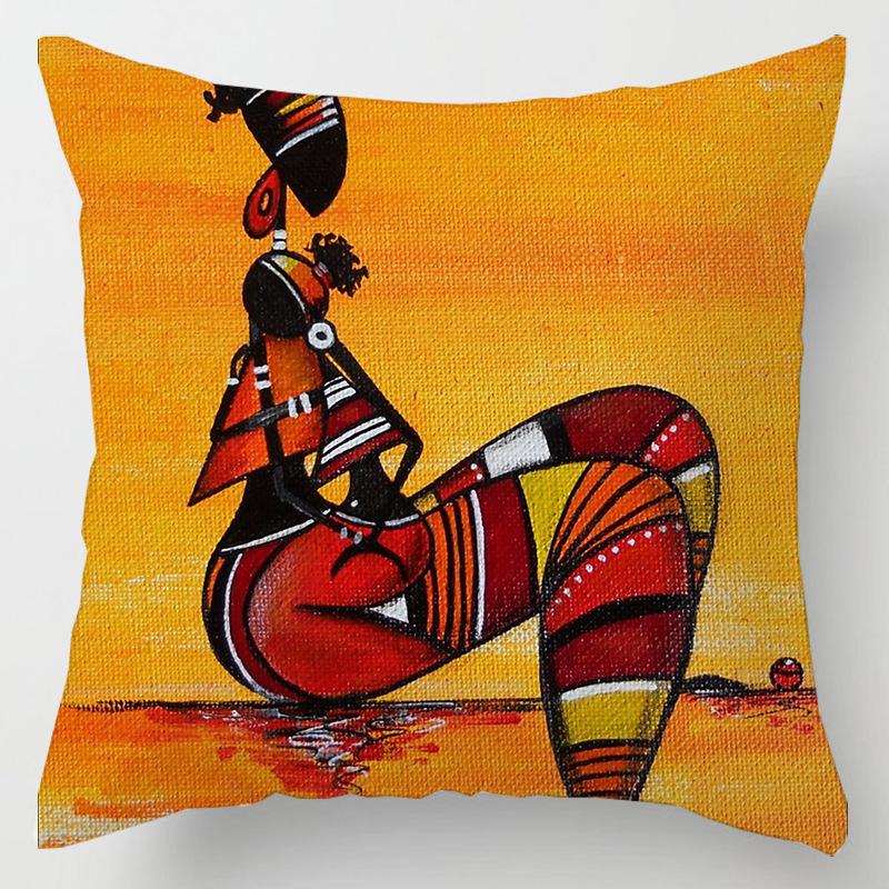African Life African Women Abstract Painting Decoration Cushion Cover Home Decoration Pillowcase Exotic Pillowcase