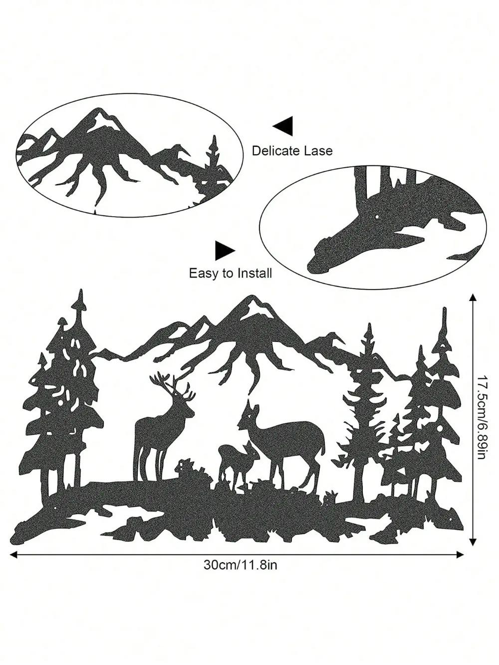 

Лазерная резка знаков оленей или медведей для декора домика, охотничий декор, настенное искусство из металла - деревенское очарование для любителей домиков и дикой природы чёрный