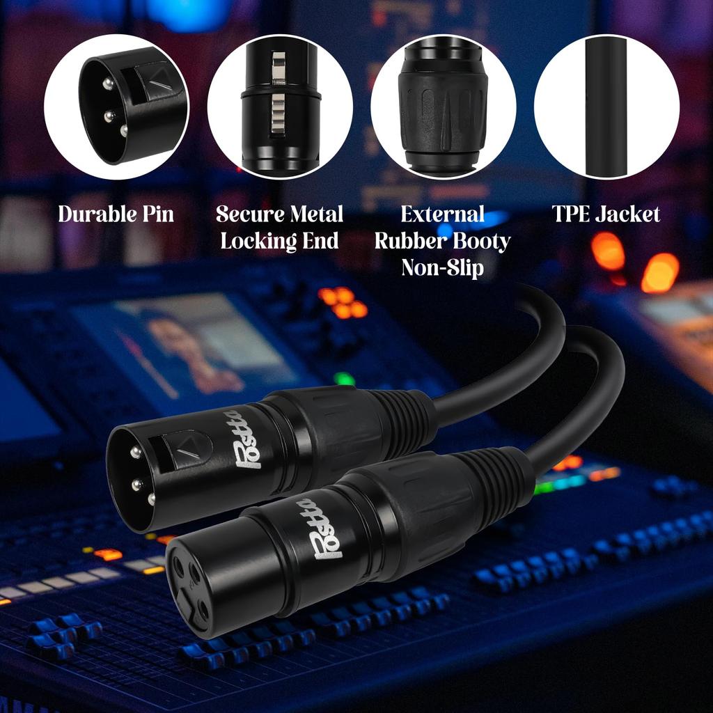 Postta XLR Cable 10M Microphone Cable 3-Pin Male to Female for Harmonizer Digital Mixer Patch Bay Preamplifier Speakers Microphones Stage Lighting