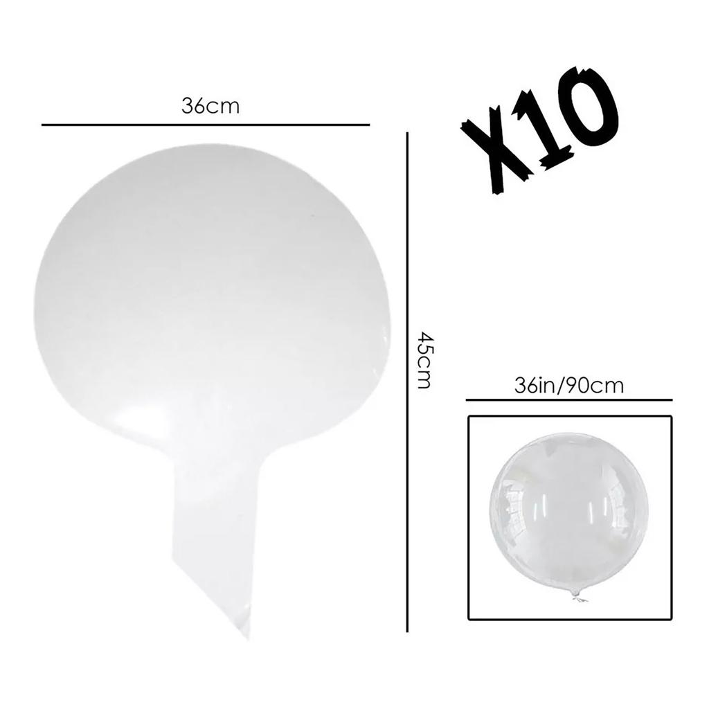 10pcs Luminous Balloon Thickened Explosion Proof Reusable Clear Light Up Balloon for Party Wedding