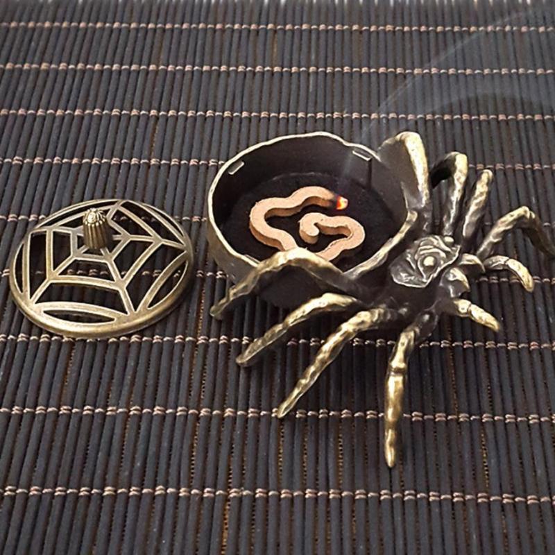 Spider Incense Cone Holder Mini Asian Zen Decor Small Animal Burner For Home Office Meditation Gift