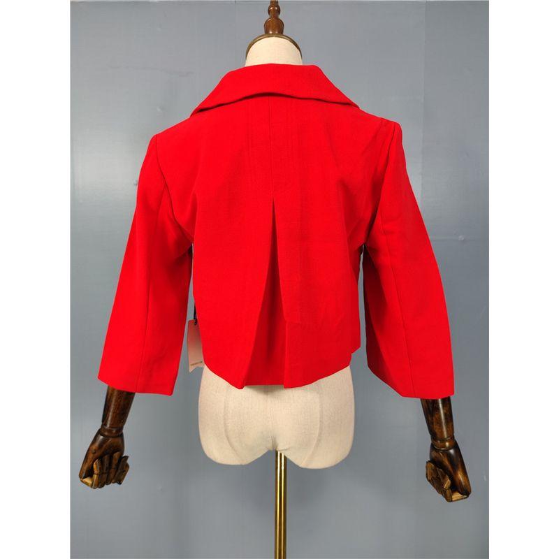 Export 21 White New Year Celebration Age-Reducing Breasted 3/4 Sleeve Stylish Red Short Crop Top Suit Outwear