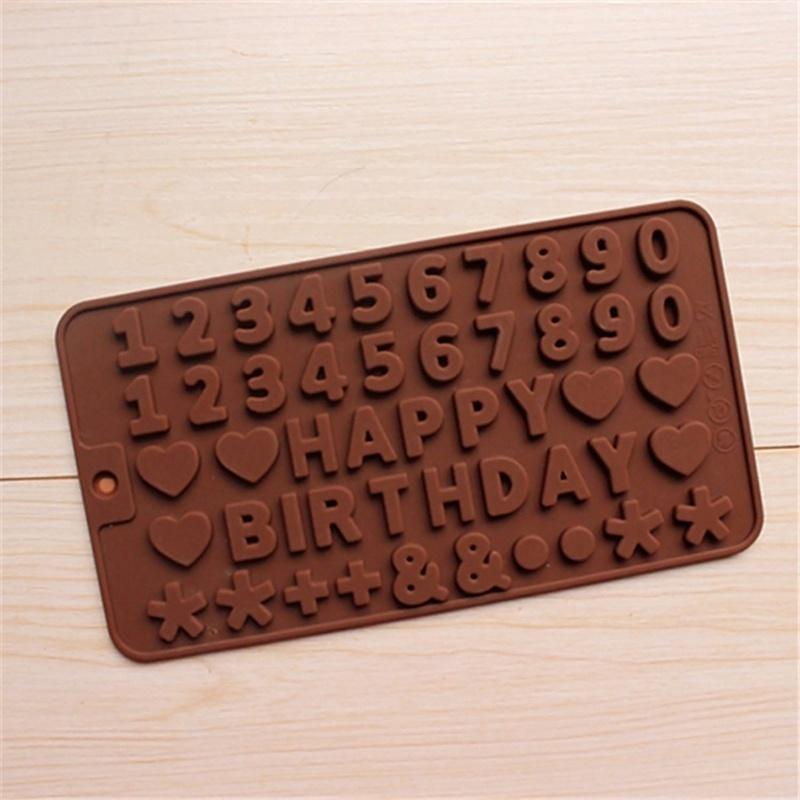 Beautiful Numbers 3D Silicone Mold with Stick Hole Cookware Dining Bar Non-Stick Cake Decorating Fon