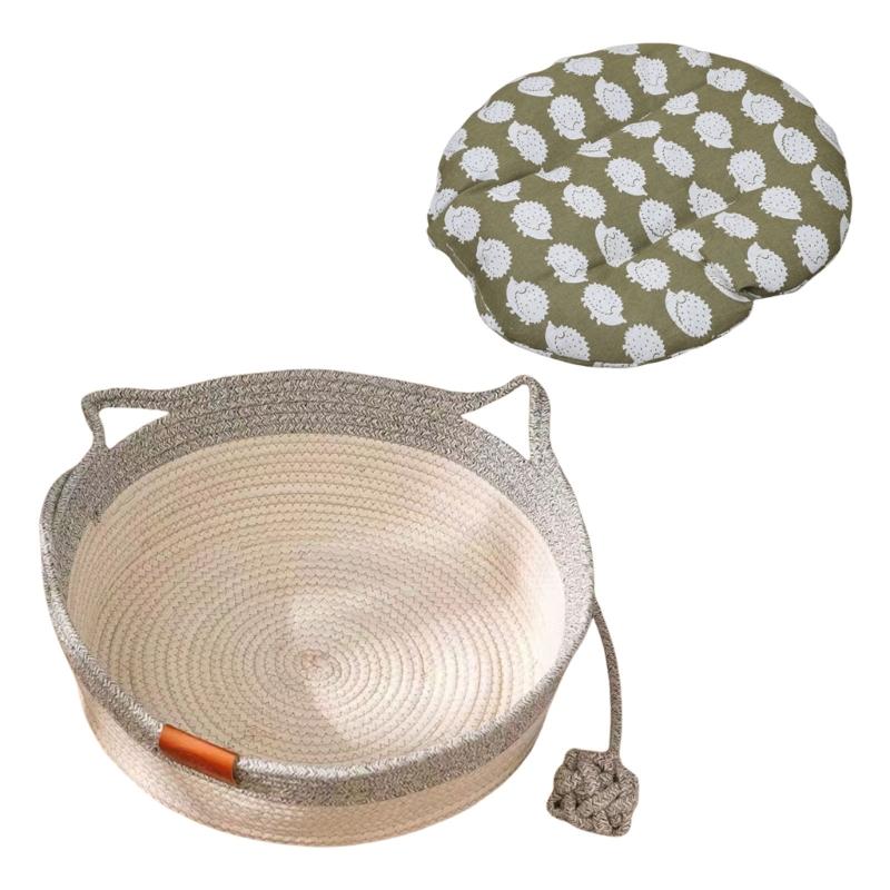Cats Play Basket Bed Stylish Nest for Small Puppy Kittens Cartoon Kittens Mat Pet Bed Scratch Resistant for Household