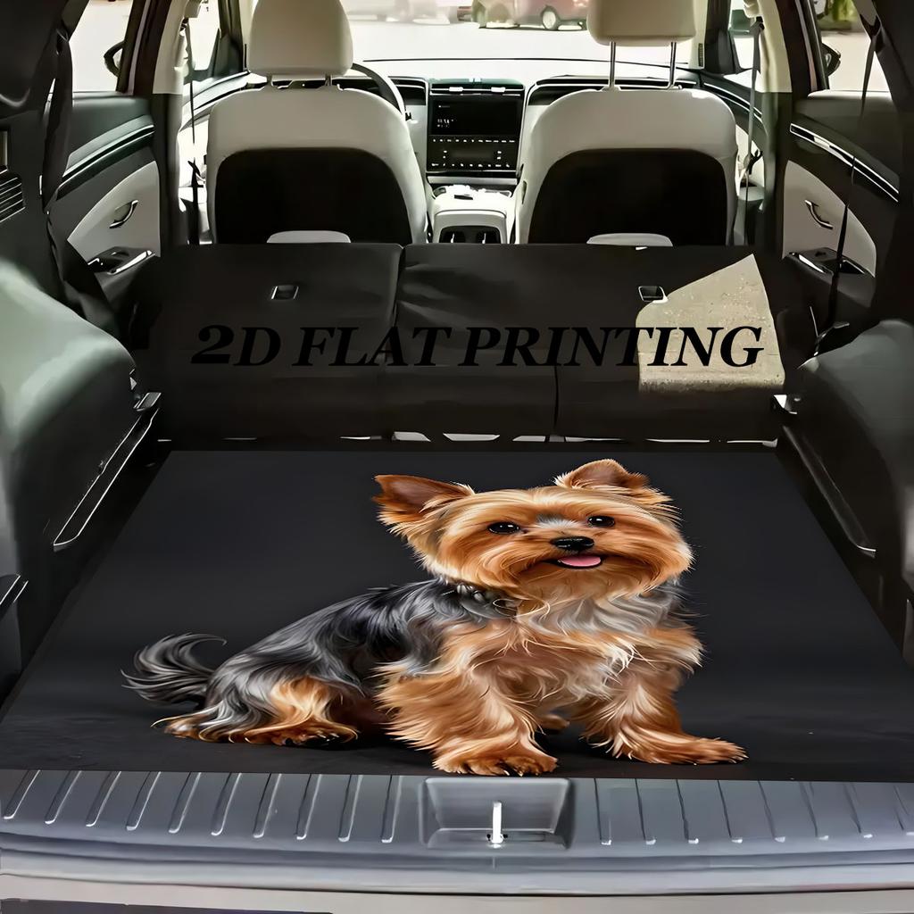 1Pcs Yorkshire Terrier Puppy Car Trunk Mat with Anti Slip Cargo Liner Waterproof Rear Storage Protector Floor Mat for SUV Sedan