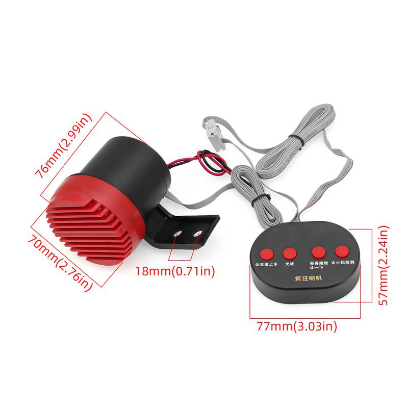 12V - 24V Reverse Accessories Beeper HornReversing horn 4 Sounds Net Red Dog Barking Car Reversing Alarm Back Up Horn