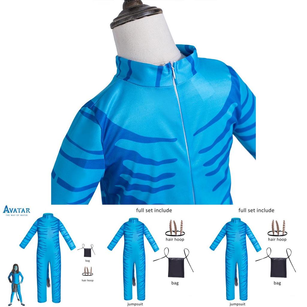 Exquisite Avatar Cosplay Suit For Halloween Party Unisex Kids Jumpsuit Set