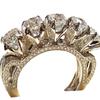 Simulated Diamond Engagement Ring, Fashion Plated S925 Silver Wedding Band