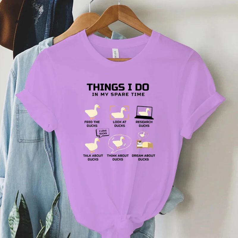

Funny Animal Duck T Shirt for Women Things I Do In My Spare Time Graphic Tees Shirt Harajuku Women Tshirt Female Tshirt Clothes 4XL