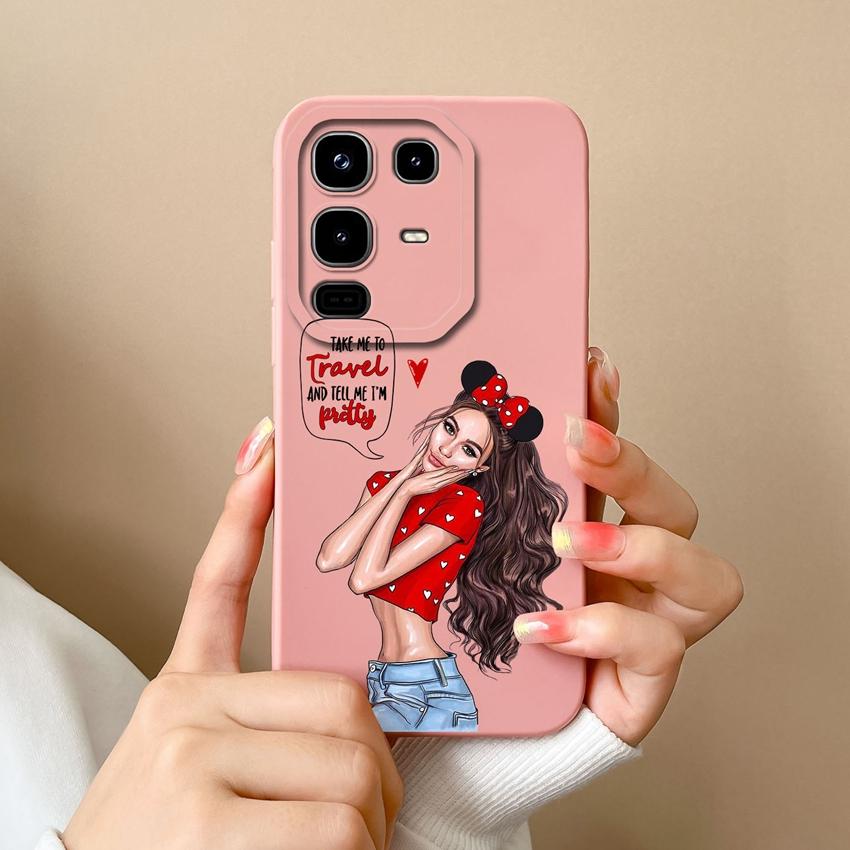 Bumper Bags For Infinix Note 50X 50 Pro Plus 50S Elegant Girls Patterns Square Soft Liquid Silicone Anti Drop Protective Cases For Infinix Back Covers
