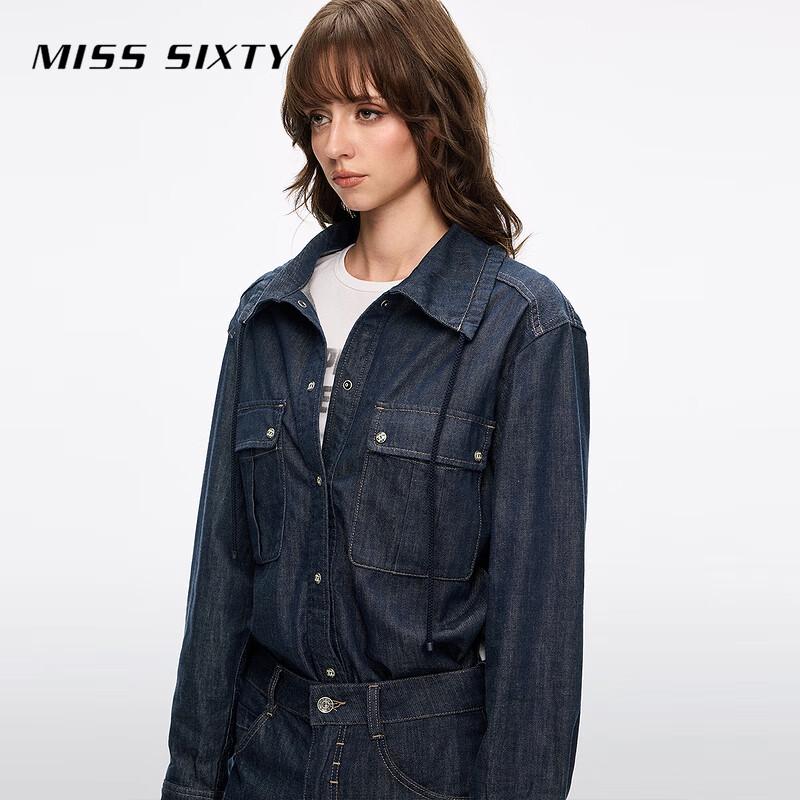 MISS SIXTY Women's Retro Denim Cargo Jumpsuit