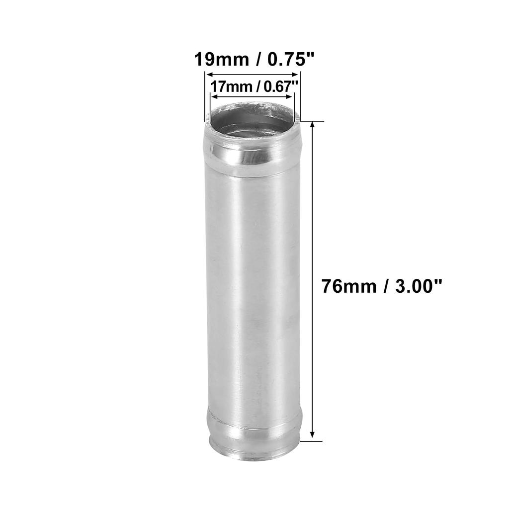 X AUTOHAUX Hose Joint Pipe Set with 2 Clamps Aluminum Alloy Outer Diameter 19mm Length 76mm