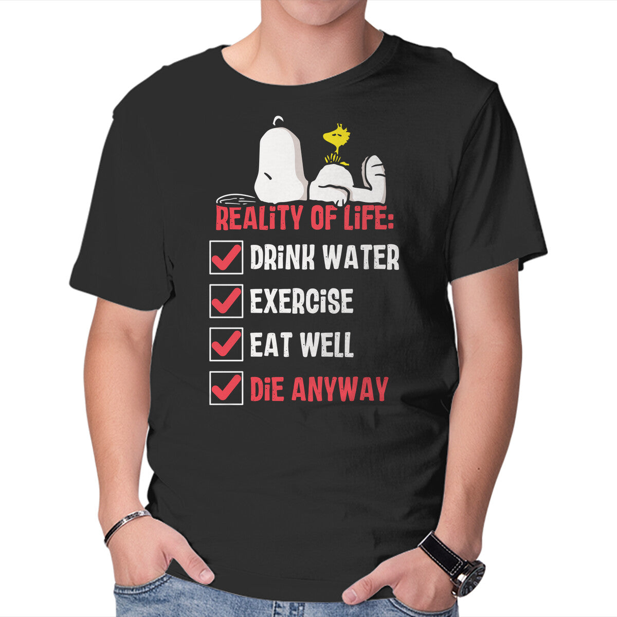 Unisex Crew Neck T-Shirt Die Anyway Graphic Short Sleeve Casual Tee M