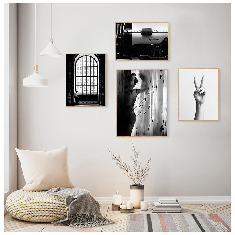 Black White Vintage Poster Abstract Line Nordic Posters And Prints Wall Art Canvas Painting Wall Pictures For Living Room Decor