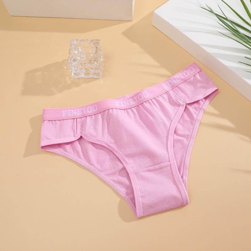 

Женские трусики FINETOO из чистого хлопка, полностью закрывающие трусы, мягкие и дышащие, однотонные трусы, сексуальное нижнее белье со средней посадкой XL розовый