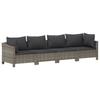 Patio Furniture Sets 5 Piece Garden Lounge Set With Cushions Grey Poly Rattan