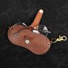 Leather Glasses Bag Keychain Hook Glasses Case Sunglasses Pouch Simple Design Eyeglasses Organizer For  Enthusiasts Eyewear