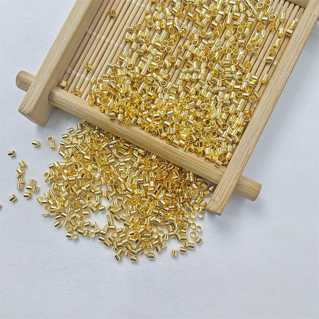 1000/600pcs/lot Mini Alloy Stopper Spacer Beads Gold Sliver Bracelet Finding DIY 1.5mm 2mm Cylinder Tube End Beads for Jewelry Making