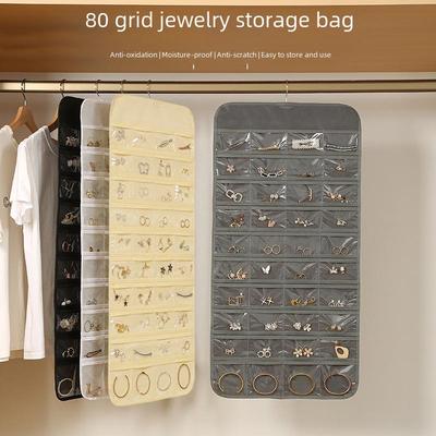 Borsa Appendiabiti a Doppia Faccia per Gioielli con 80 Tasche
