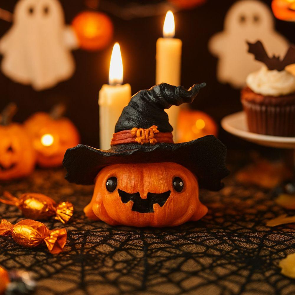 Cartoon Halloween Pumpkin Ornament Waterproof Handmade Ghost Pumpkin Decoration Funny Resin Pumpkin Crafts Desktop Display