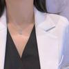 Luxury skirt fan necklace, ladder square diamond small skirt light luxury dinner elegant fashion jewelry