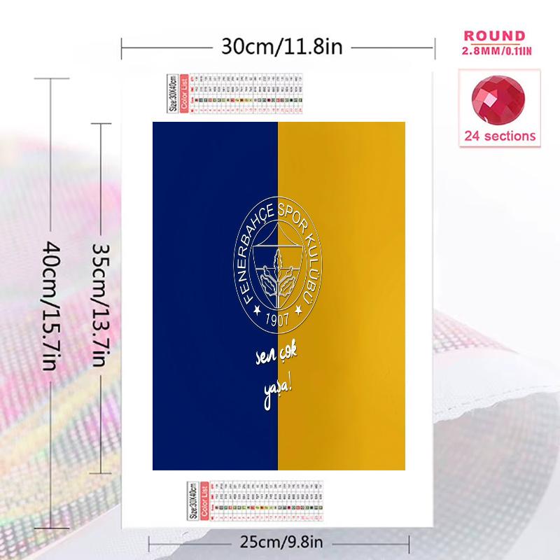 Fenerbahce Spirit 100% Round Full Drill 5D DIY Diamond Painting Embroidery Cross Stitch Rhinestone Décor
