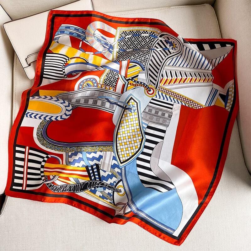 Hangsi Mansion Pure Silk Scarf Mulberry Silk Neck Scarf Square Scarf Mom Birthday Gift Women's Gift Box Practical Holiday Hot