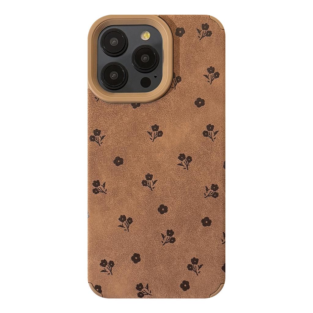 Ins Suede French Floral for IPhone16 for Apple Phone Case 17pro Max Simple 14 Retro 13