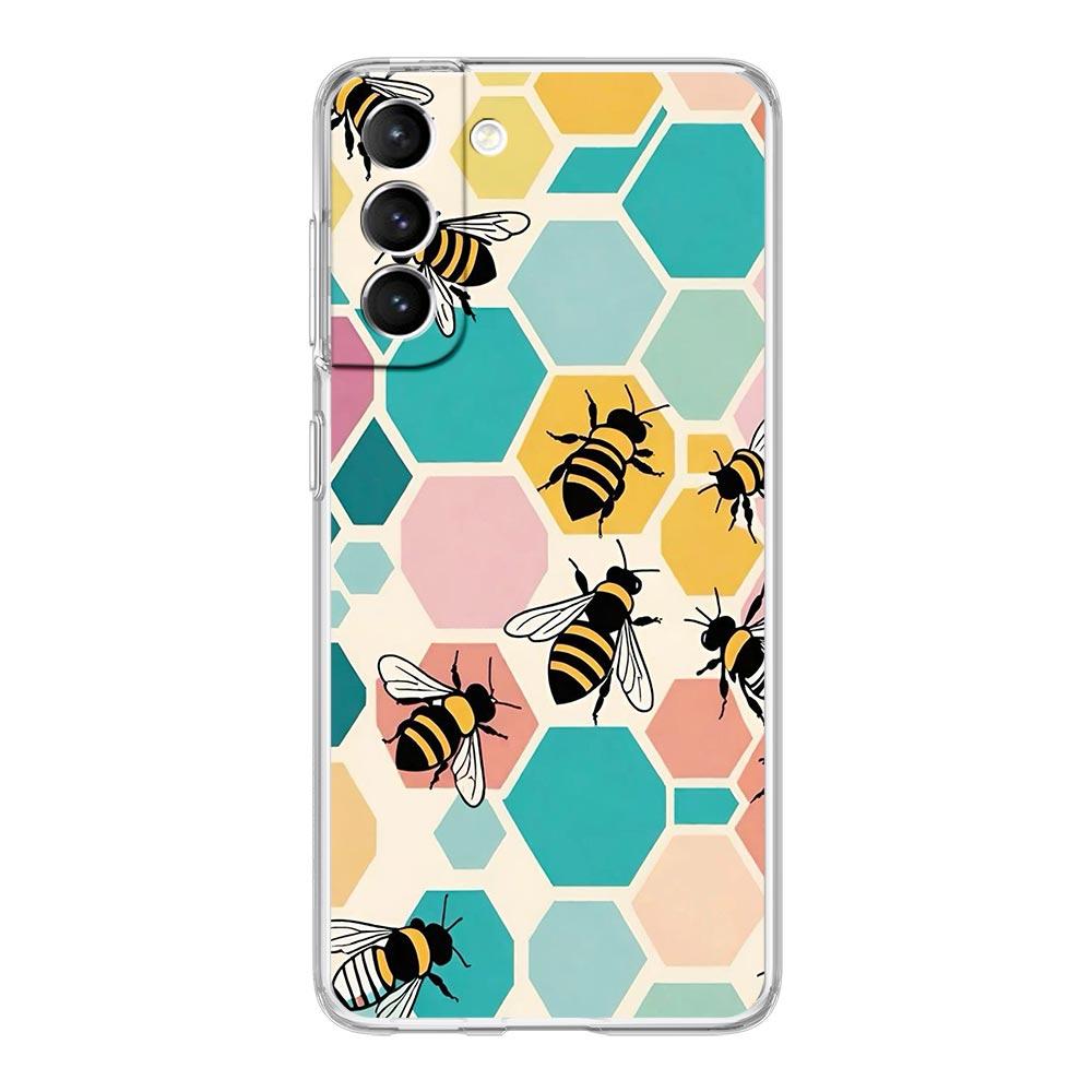 Phone Case For Samsung Galaxy S25 S24 S23 FE S22 Ultra S20 S21 5G S10 Plus S10E Soft Clear Cover Bee Honey