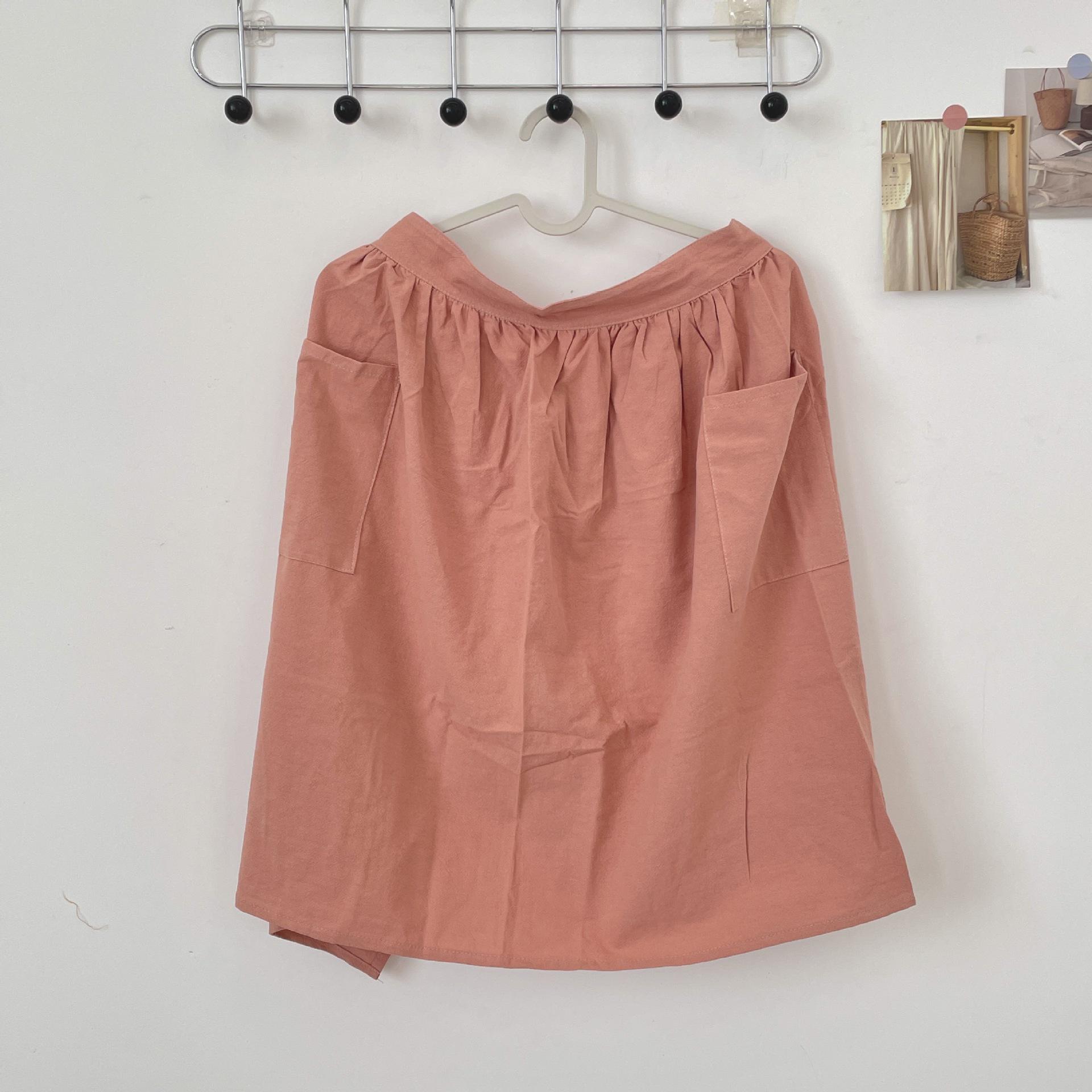 

Взрослый износостойкий хлопковый фартук-полутело для кухни - Масло- и грязеотталкивающий, однотонный, на завязках. красный/оранжевый