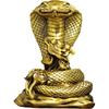 Aris & Juno Brass Cobra Feng Shui Statue – Chinese Wealth & Protection Figurine for Entryway, Home Office Desk or Shelf Decor, Gift for Boss,