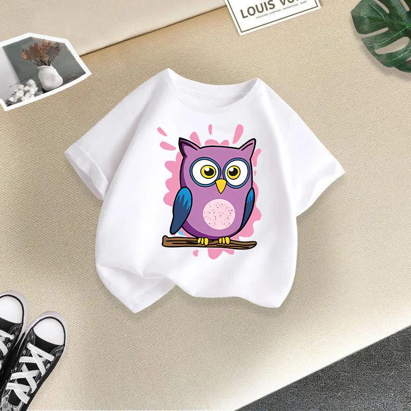 2-13Y Kid T Shirt Owl Printed Children T-shirt Kids Clothes Tshirt Tops Tee Boys Girls Baby Tee