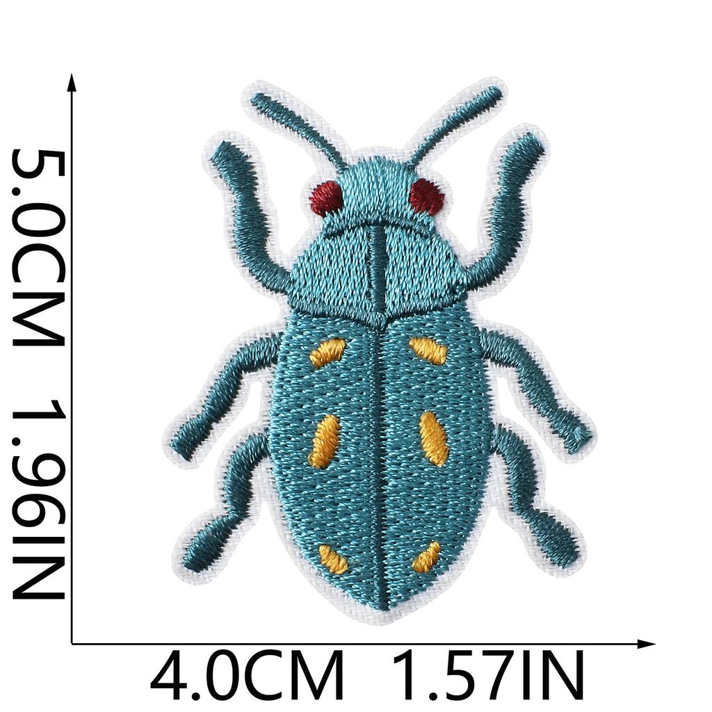 Insect Embroidery Cloth Sticker Ironing Beetle Cartoon Embroidery Chapter Beetle Patch Sticker Embroidery Label Clothing Schoolbag Decoration