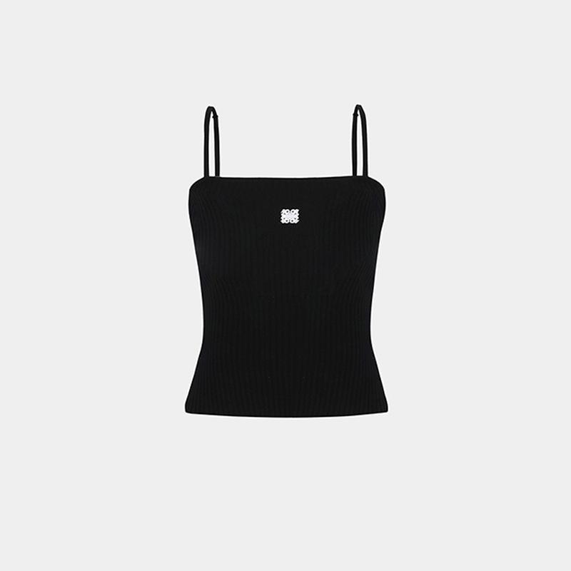 Korean Badblood BCAC American Spicy Girl Knit Camisole: Women s Sexy Base Layer Top Small чёрный