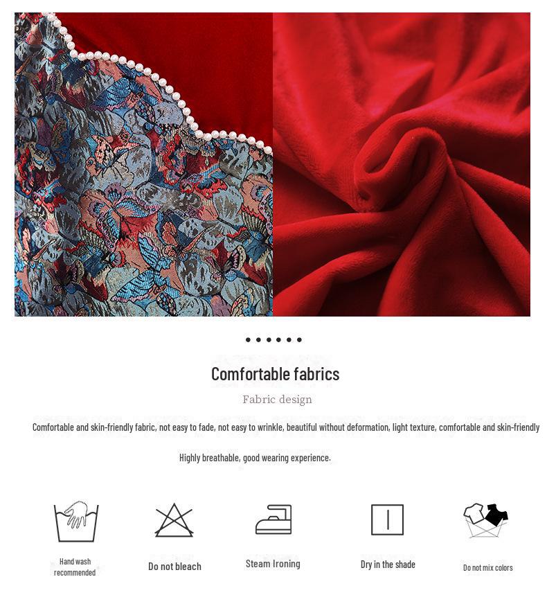 Dívčí zimní teplé plyšové šaty čínského stylu cheongsam hanfu - malé a střední velikosti