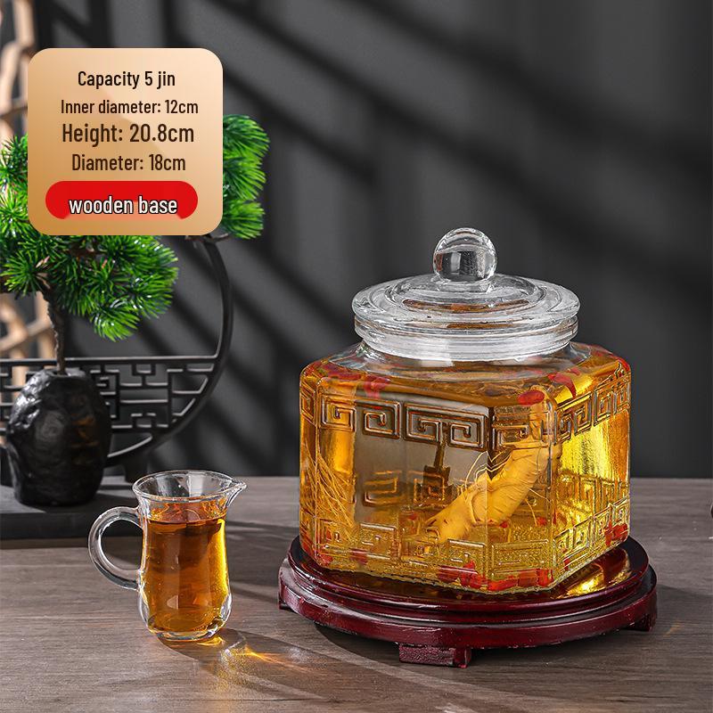 Luxury Sealed Wine & Baijiu Soaking Jar with Faucet for Household Use
