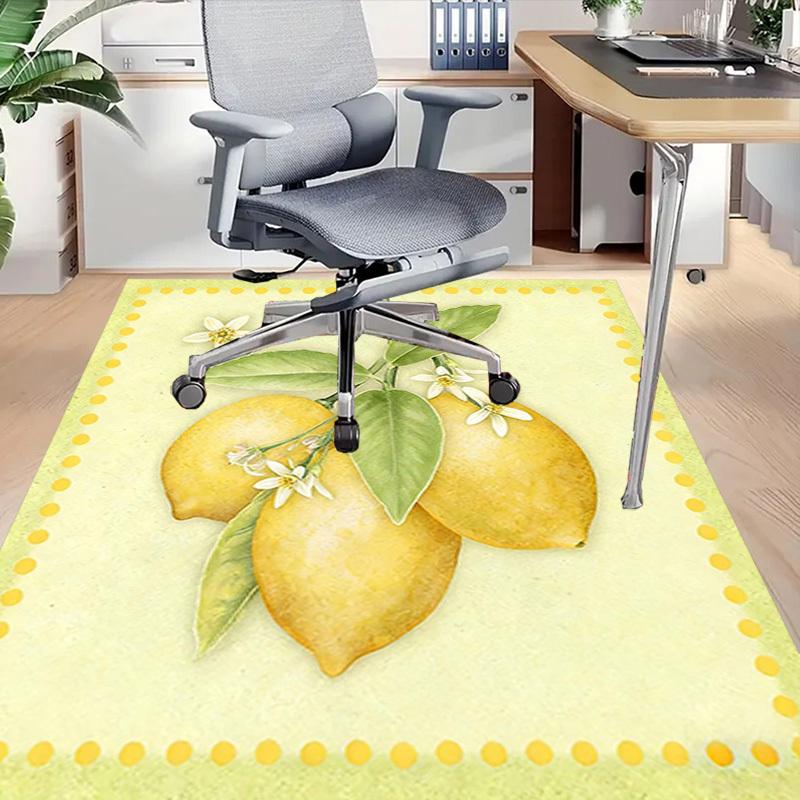 1PC lemon flower Non-Slip Floor Carpet Compatible for Office&Living Room&Bedroom&Dining room - Flat- Soft & Pattern, Vibrant Colors-W267