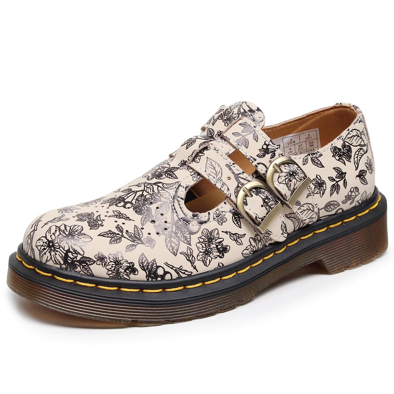 

MARYJANE Mary Jane shoes leather low-top, Martin shoes women s print fashion student casual bottom 34
