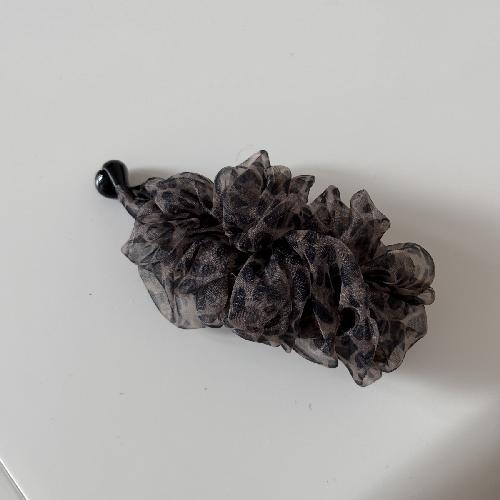 Gentle Floral Pleated Mesh Hairpin Super Fairy  High-end Sense  Fashionable  Western Style  High Ponytail  Banana Clip  Hair Accessories  New Style
