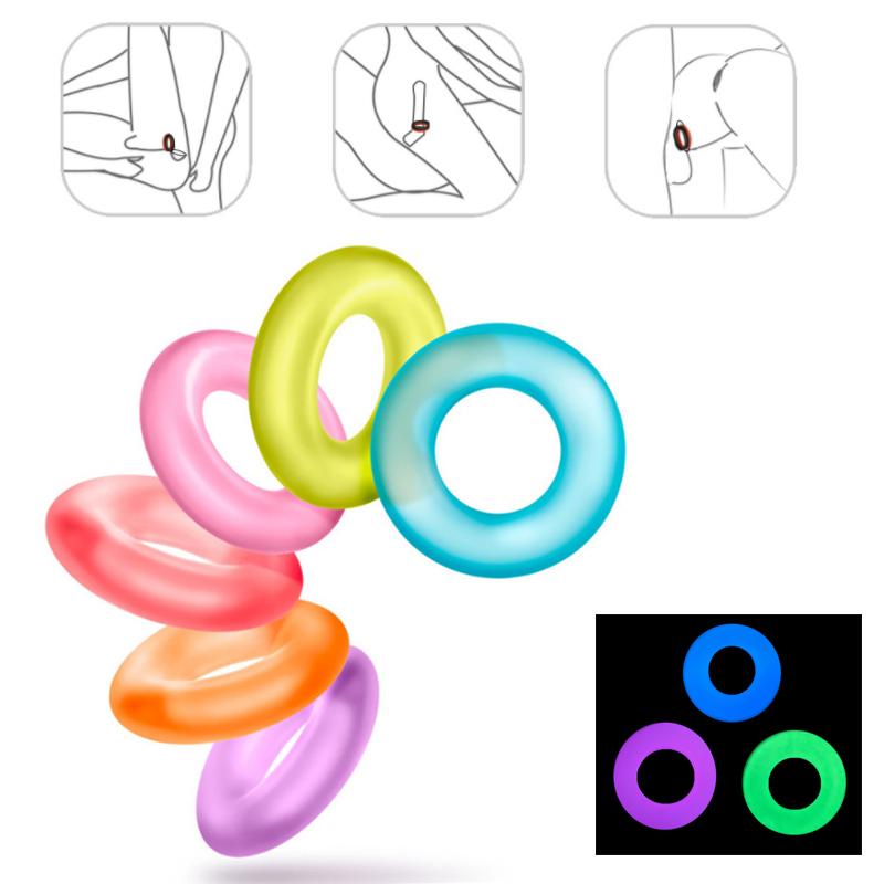1/3/5/10pcs Glow In Dark Cock Rings Elastic Penis Rings for Men Delay Ejaculation Durable Sex Toys