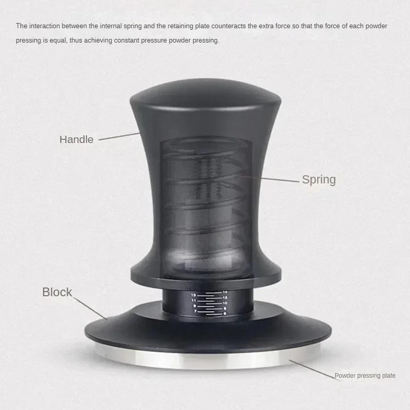 Kaffee Tamper 15lb Federbelasteter Kaffee Tamper Wellenbasis Aluminium Selbstnivellierender Espresso Tamper Kaffeewaren 51mm 53mm 58mm