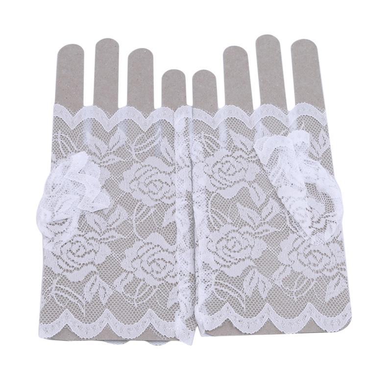 Womens Sexy Lace Gloves Fashion Short Sunscreen Gloves Fingerless Lace Driving Gloves Spring Summer Mittens Dressy Accessories