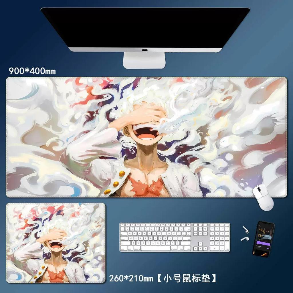 Cartoon ONE PIECE Leather Mouse Pad Large Monkey D. Luffy Roronoa Zoro Keyboard Pad Anime Peripheral Table Pad Non-slip Mouse Pad for Boys and Girls
