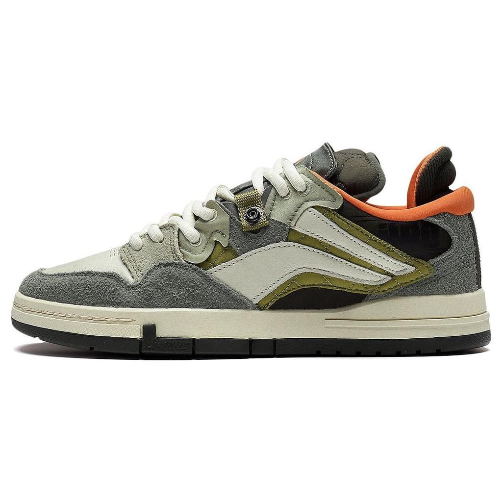 Li Ning Wave PRO Suede, Leather Slip Resistant Wear Resistant And Lightweight Low Top Skateboard Shoes Men's AECS049-1