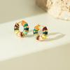 European & American Retro Colorful Enamel Drop Earrings – Niche Design, Fashionable Macaron-Inspired Ear Jewelry