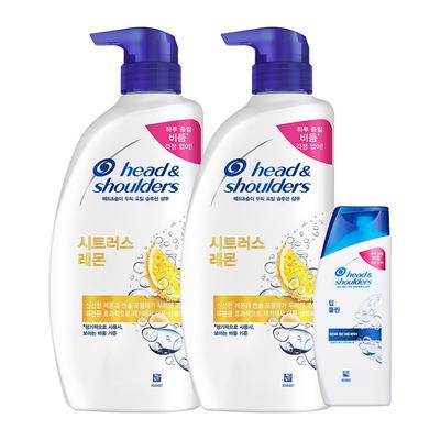 Head & Shoulders Zitrus Zitrone 750ml x 2 + Tiefenreinigung 90ml x 1 Shampoo-Set, 1 Set