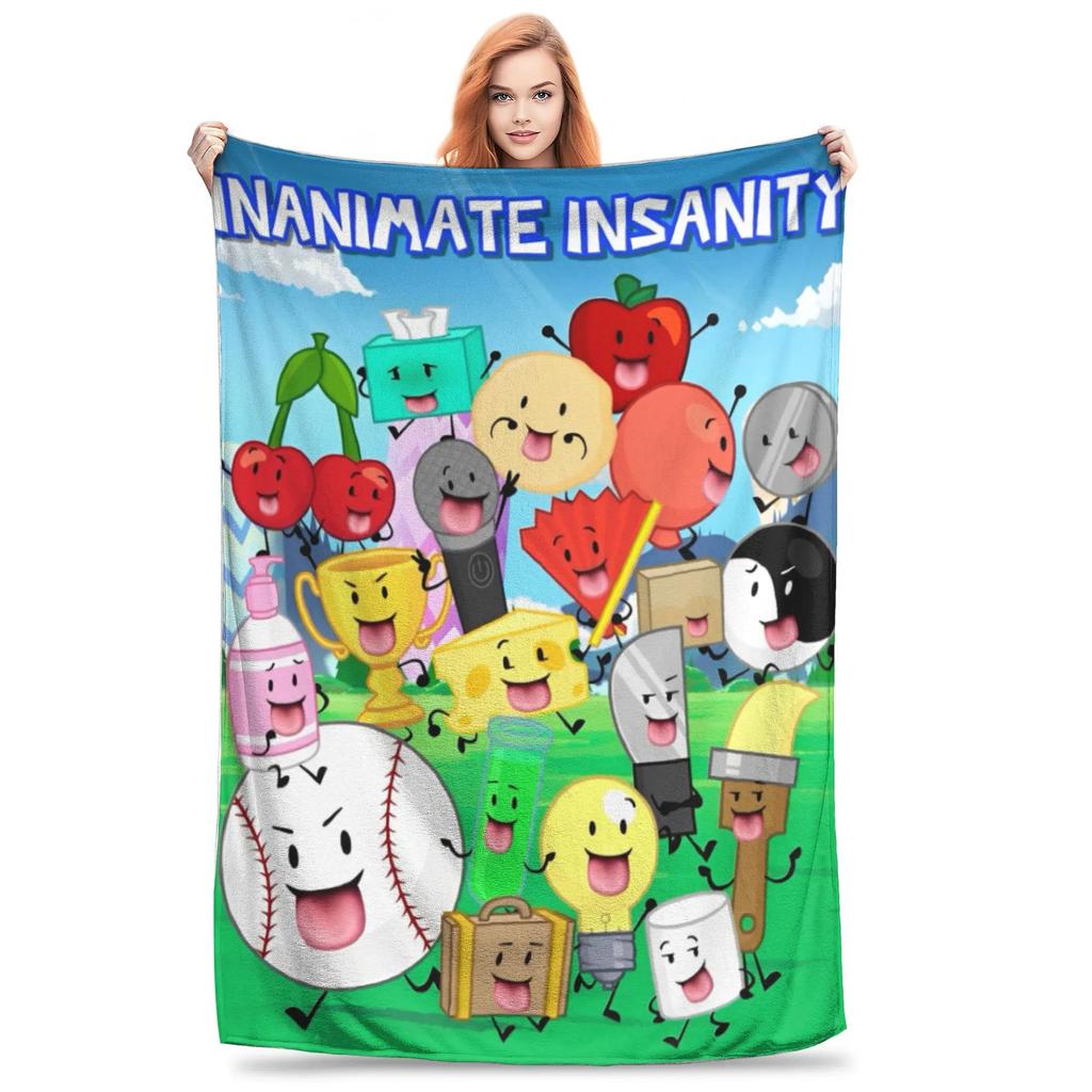 Inanimate Insanity Cartoon Blanket All Characters Plush Vintage Soft Throw Blanket Chair Covering Sofa All Season Bedroom