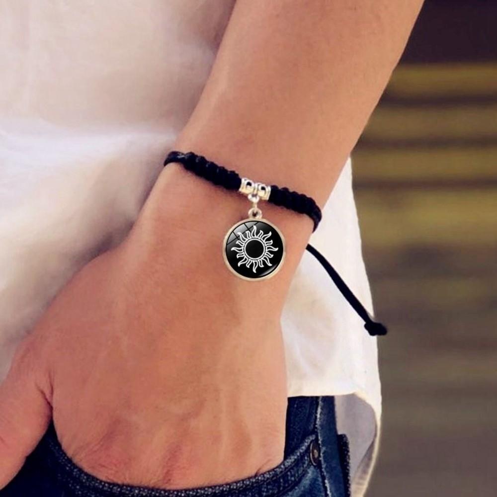Sun Moon Couple Bracelets Adjustable Hand Chain Retro Braided Bracelet  Couple Jewelry Gift